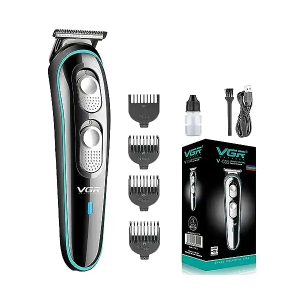 ماكينة حلاقة وتشذيب الشعر للرجال من في جي ار V-055: لحلاقة بدون مجهود، وقص مخصص، وشحن سريع، استخدام سلكي ولاسلكي - الحل المثالي للعناية بالبشرة (اسود) - الصورة 2