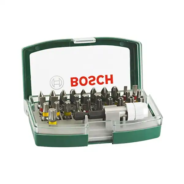 طقم لقم للأدوات الكهربائية والمفكات اليدوية من بوش هوم اند جاردن، 32 قطعة، لون أخضر، 2607017063 - الصورة 2