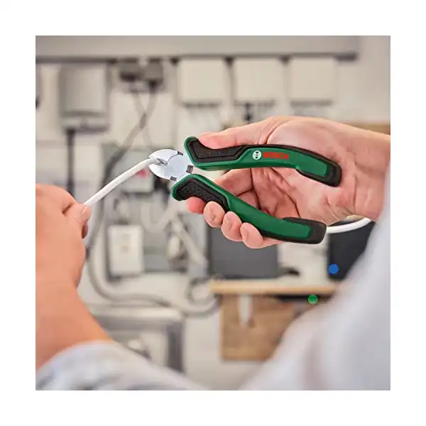 بوش طقم زرادية للمنزل والحديقة من 3 قطع بجودة ممتازة ومتينة ودقيقة، مع قطع جانبي وكماشة طويلة الانف، سطح غير لامع من النيكل والكروم - الصورة 3