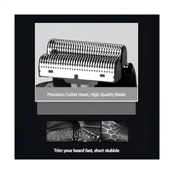 ماكينة حلاقة للرجال من كيمي، ماكينة حلاقة كهربائية قابلة لاعادة الشحن مع ماكينة تشذيب اللحية، شفرات حلاقة لاسلكية من رقائق التيتانيوم والليثيوم مع شنطة سفر - الصورة 3