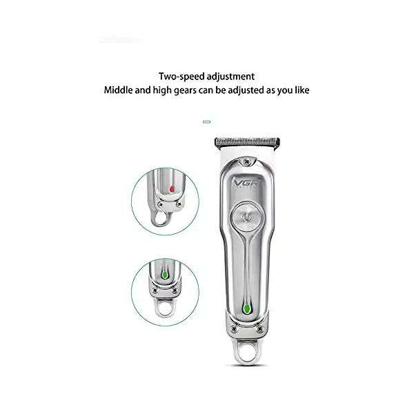 ماكينة تشذيب الشعر الاحترافية من في جي ار - V-071 من الفولاذ مقاوم للصدأ بشحن USB مع 3 أمشاط - الصورة 4