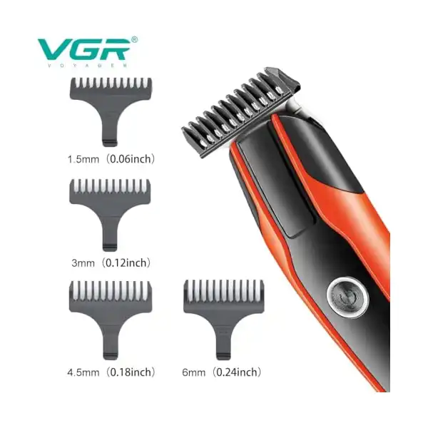 ماكينة احترافية لاسلكية لحلاقة اللحية V-999 موتور ثنائي مع أمشاط توجيه وفرشاة وسلك USB للرجال والعائلة والحيوانات الأليفة ببطارية ليثيوم أيون قابلة لإعادة الشحن ومدة تشغيل 120 دقيقة من في جي ار - الصورة 4