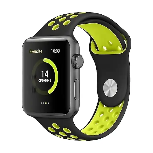 سوار رياضي من Next Store متوافق مع iWatch بمقاس42$% 9 ملم - سوار استبدال مصنوع من السيليكون الناعم والمريح للتهوية وسلسلة 1 89 , Ultra/Ultra 2/SE