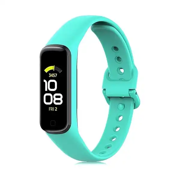 سوار بديل من السيليكون الناعم قابل للتعديل متوافق مع ساعة سامسونج جالاكسي فيت 2 (SM-R220) للنساء والرجال، من نكست ستور (تركواز)، متعدد الألوان