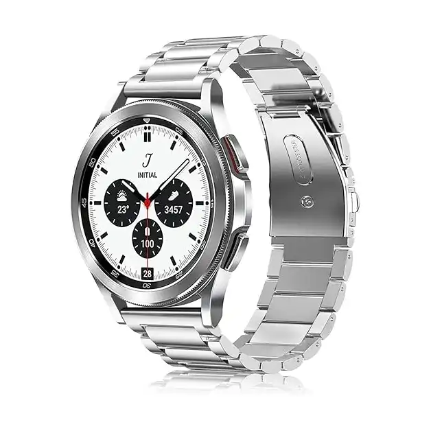 سوار بديل معدني ستانلس ستيل متوافق مع ساعة سامسونج جالاكسي 5 برو 45 ملم - - 4 40 44 - كلاسيك 42 46 - 20 من اي وينر للجنسين