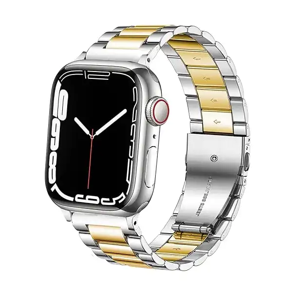 سوار ستانلس ستيل بديل متوافق مع ساعة اي ووتش 38 ملم، و42 و40 و44 و41 و45 سادة لساعة ابل اصدار 3-4-5-6- اس اي-7 للجنسين من ديليلي, 42mm-44mm-45mm ^