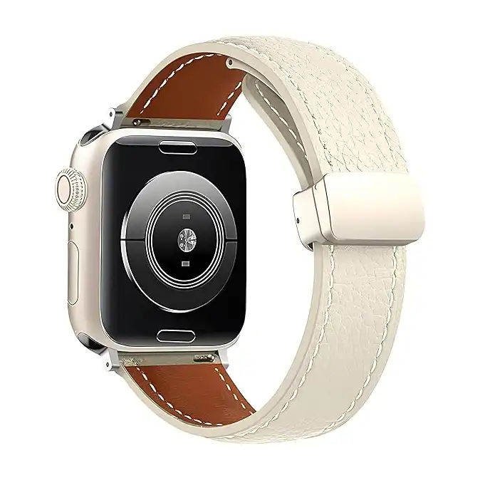 سوار ساعة من Next Store مغناطيسي متين من الجلد ، متوافق مع ساعة iWatch الترا/ الترا 2 من السلسلة 1/2/3/4/5/6/7/8/9/se، سوار متوافق مع مقاسات 42 ملم و44 ملم و45 ملم و49 ملم
