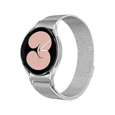 سوار ساعة كلاسيكي بديل شبكي معدني للرجال والنساء متوافق مع جالكسي 4 - 5 40 ملم 44 - برو 45 فضي من نكست ستور