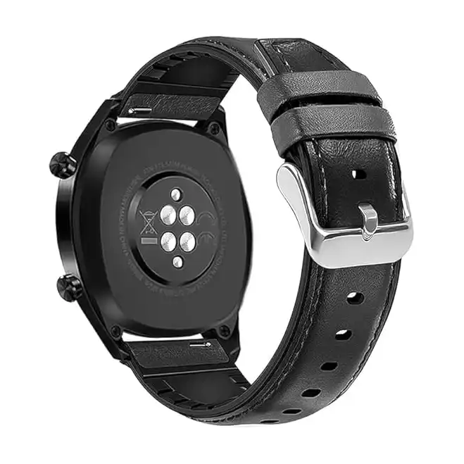 سوار ساعة من Next Store رجالي من الجلد الطبيعي والسيليكون سريع الفك، متوافق مع هواوي GT/GT2 مقاس 46 ملم وساعة سامسونج جالاكسي 46 ملم وماجيك ووتش برو 22