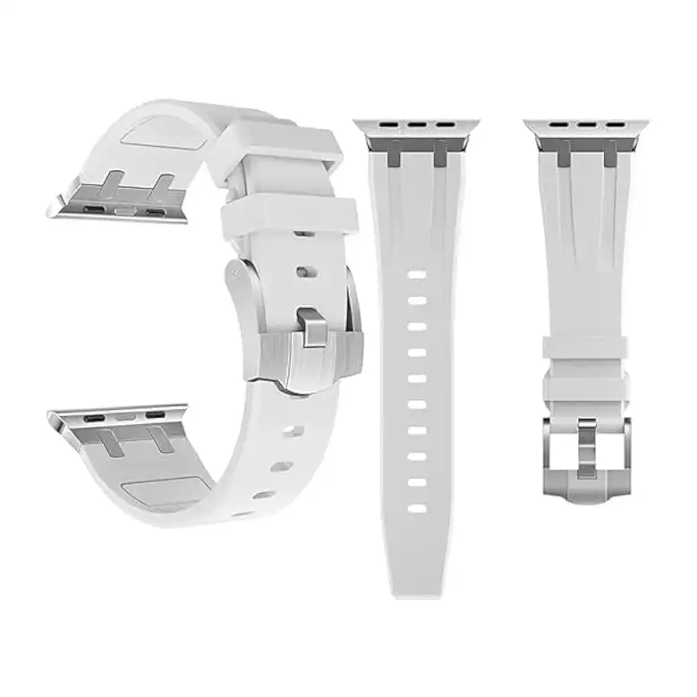 متوافق مع سوار ساعة T800 الترا للرجال والنساء سيليكون ناعم بتصميم جديد لسلسلة ساعات T800 - ابيض