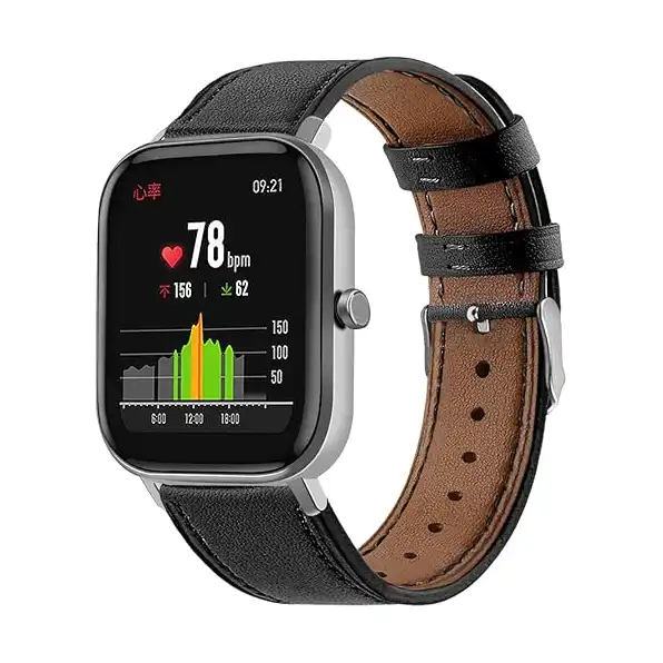 سوار جلد متوافق مع امازفيت GTS / GTS2 2e 2 ميني للرجال والنساء مصنوع من طبيعي بديل لساعة بيب U برو لايت S 5.5-8.7 inch أسود شوفيت