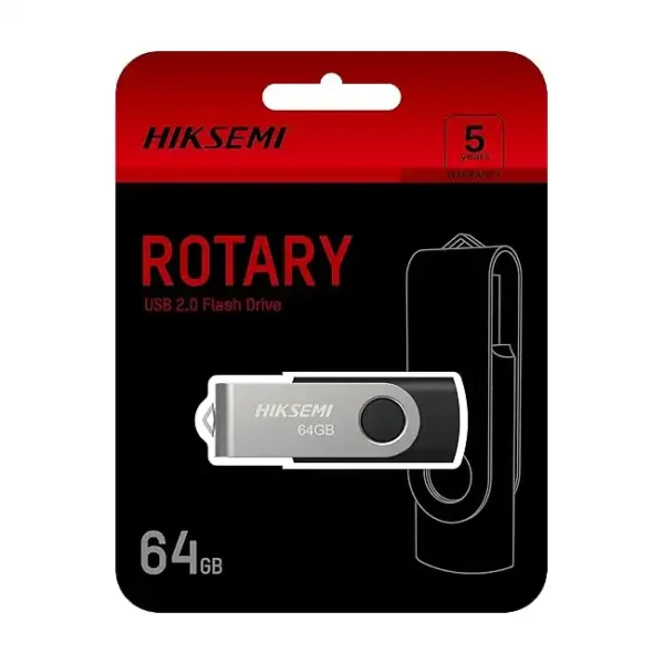 محرك بندريف دوار 64 USB 2.0 من هيكسيمي، فضي/اسود | HS-USB-M200S 64G |