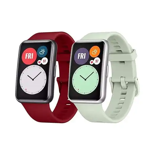 سوار بديل من السيليكون لساعة هواوي فيت من مارجون (قطعتان، أخضر مينت/نبيتي)