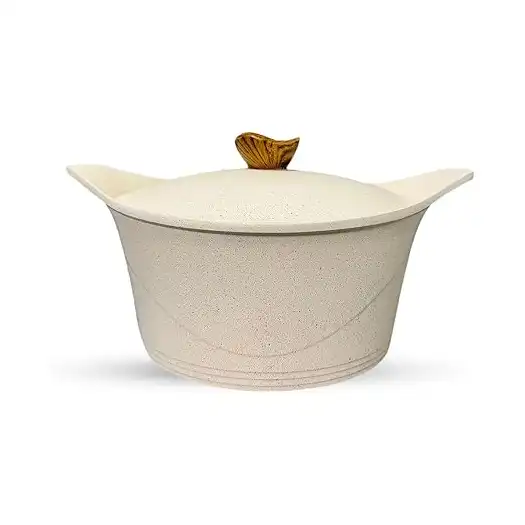 حلة طهي جرانيت بريميوم مقاومة للالتصاق من جلوري، 20 سم، لون بيج