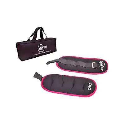 يوفيت - أوزان مزدوجة للكاحل والمعصم مع حقيبة حمل 2 كجم - أسود (1 كجم Ã - 2 قطعة)