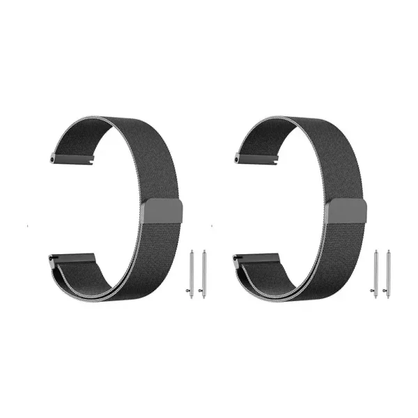 Generic 22mm Milanese Loop Watch Band Magnetic Closure Mesh Stainless Steel Replacement Strap for Samsung Gear S3 Frontier / S3 Classic/Huawei Watch 2 Classic - Black, Unisex
