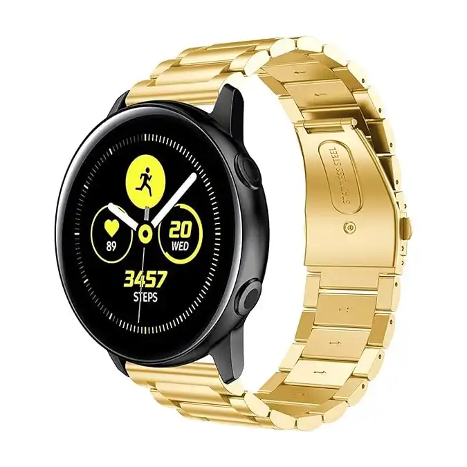 سوار ساعة ذكية معدني من يوستيك (ذهبي، 22 ملم/ 46 ملم)