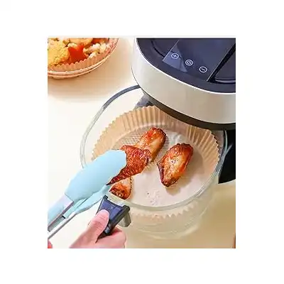 ورق زبدة طبيعي بيجوي بيل مستدير آمن غذائيا للمقلاة الهوائية للاستعمال مرة واحدة غير لاصق ومقاوم للزيت مناسبة للميكروويف (20 سم × 4.5 سم) - 100 قطعة