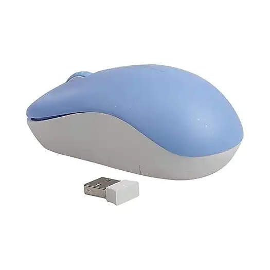 ماوس لاسلكي R545 بمنفذ USB مع إضاءة ليد وتحكم في نقطة لكل بوصة للكمبيوتر واللاب توب من ميشن - أزرق فاتح