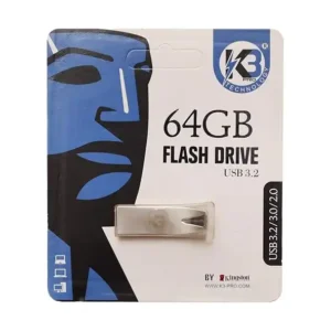 ذاكرة فلاش ميموري برو يو ديسك USB 3.2 سعة 64GB من كيه 3 - لون فضي
