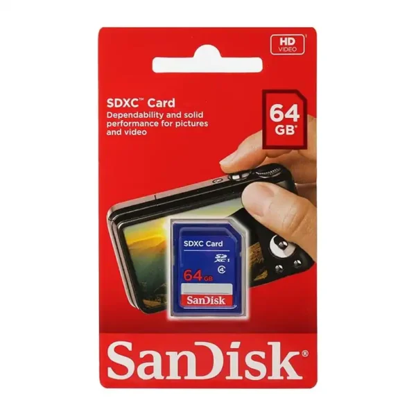 بطاقة ذاكرة 64 جيجابايت SDXC فئة 4 من سانديسك