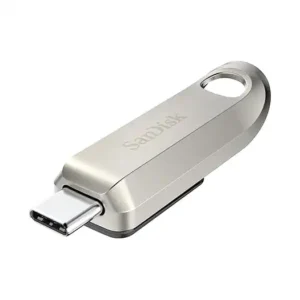 ذاكرة فلاش ميموري الترا لوكس بمنفذ USB نوع C من سانديسك سعة تخزين 128 جيجابايت 3.2 أداء الجيل الأول بتصميم معدني راقي