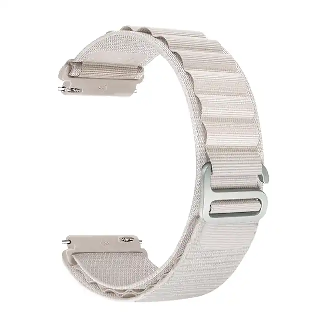 مروتيك سوار ساعة جالكسي 46 ملم مقاس 22 ، جير S3 مطاطي من النايلون قابل للتمدد بديل لساعة سامسونج اس 3 فرونتير - كلاسيك 45 أبيض للبالغين الجنسين