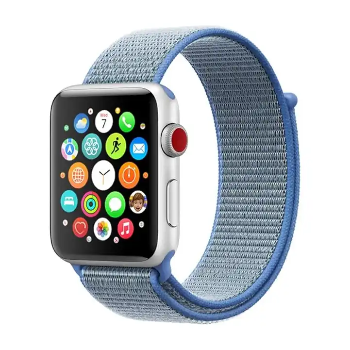 سوار نايلون رياضي لساعة ابل مقاس 41، 40، 38 ملم، سوار بديل ناعم لاصدارات اي ووتش 8/7/6/ اس اي / 5/4/3/2/1 من مارجون