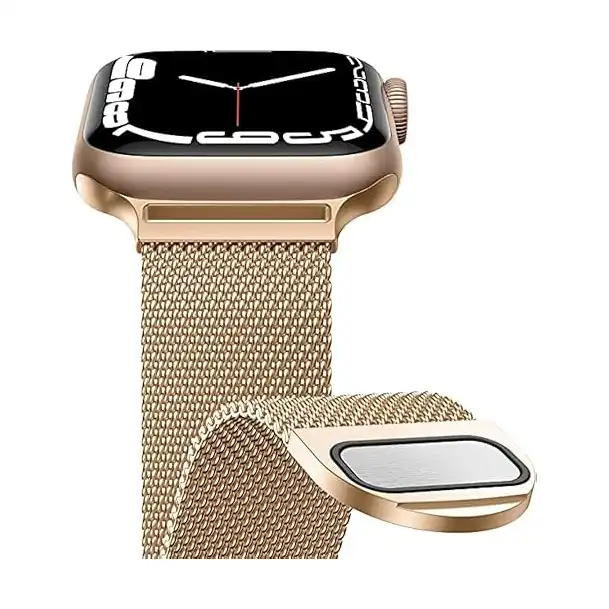 سوار معدني من الستانلس ستيل لساعة ابل اي ووتش 38 ملم 40 ملم 41 ملم اس اي/7/6/5/4/3/2/1 من موبايليك، بني