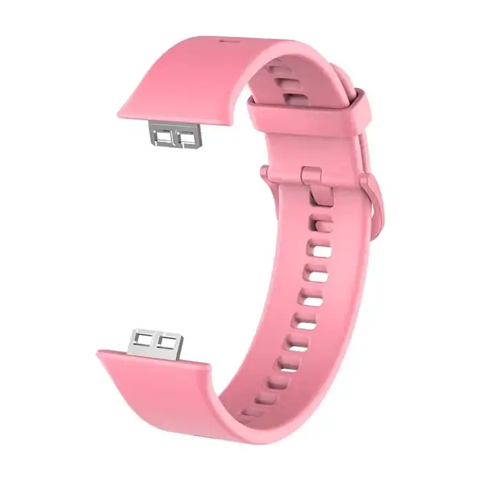 سوار سيليكون بديل متوافق مع ساعة هواوي فيت ووتش من دادو، بالوان سادة (بينك)، زهري، للرجال