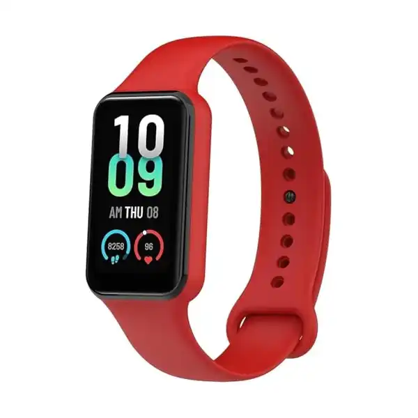 سوار رياضي بديل من السيليكون الناعم متوافق مع ساعة اللياقة البدنية امازفيت باند 7 من نكست ستور، لون أحمر - الصورة 2