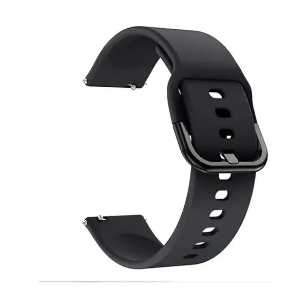 سوار ساعة من السيليكون من موبايليك، سوار ساعة رياضية مناسب لساعة جالاكسي اكتيف 2/ ووتش 3/ جير S4/ S2، اسود، 20 ملم، 20 ملم - الصورة 2