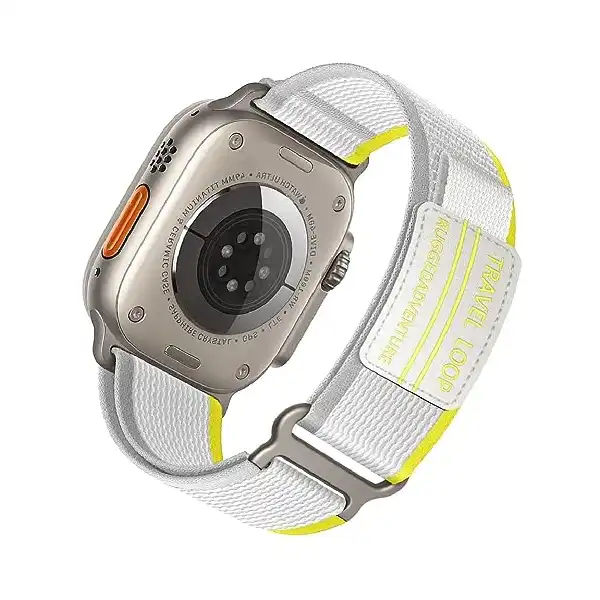 سوار رياضي ديزاينر تريل لوب قابل للتعديل متوافق مع ساعة ابل 49 ملم و45 ملم و44 ملم و42 ملم ومتوافق مع سلسلة اي ووتش الترا SE وSE 2 وسلسلة 3/4/5/6/7/8 من برينت مي - الصورة 2