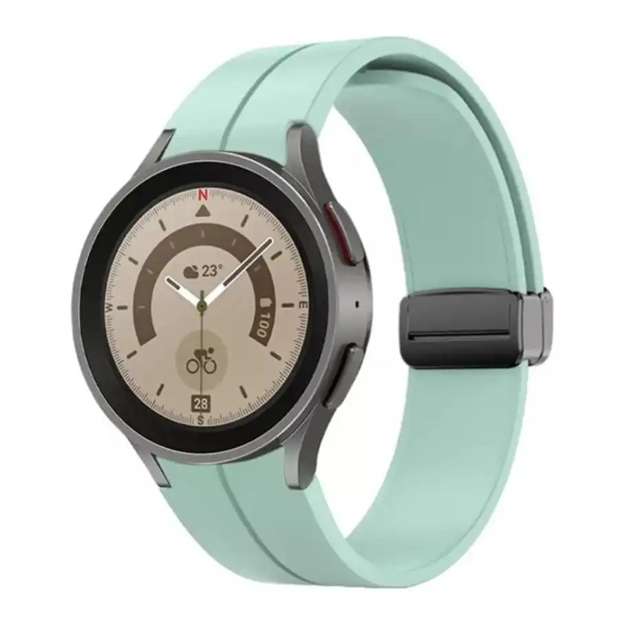 سوار سيليكون من نكست ستور متوافق مع ساعة سامسونج جالاكسي ووتش 5 برو 45 ملم | جالاكسي ووتش 5 44 ملم | جالاكسي ووتش 4، تصميم بدون فجوات للجنسين - للبالغين (أخضر فاتح) - الصورة 2