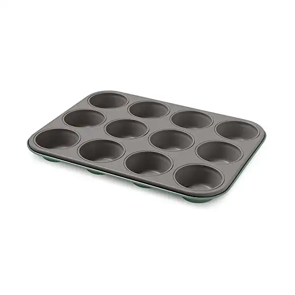 قالب المافن والكب كيك من جورديني، 12 كوب - اخضر، سبيكة صلب - الصورة 2