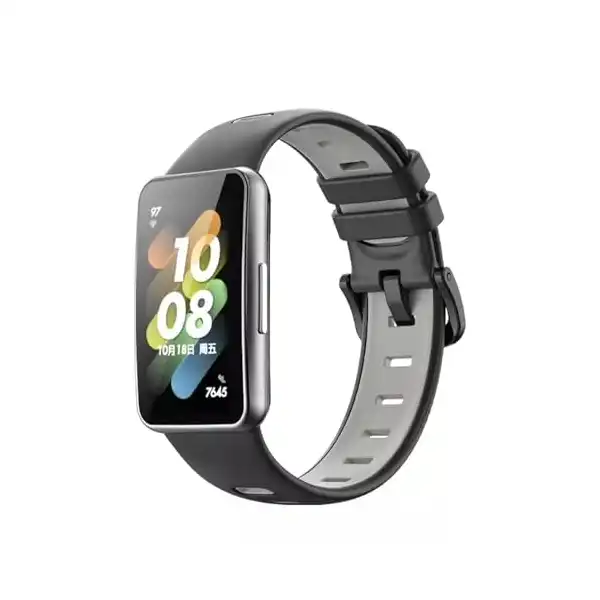 سوار بديل ثنائي اللون من السيليكون ويسمح بالتهوية متوافق مع ساعة هواوي باند 7، من دادو - الصورة 2