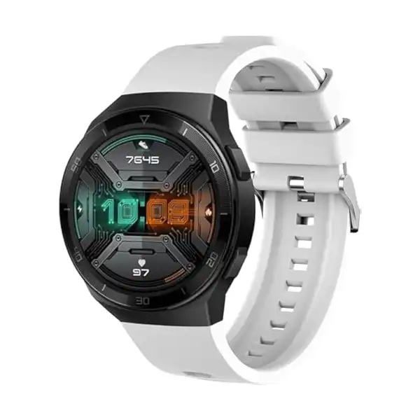 سوار ساعة رياضي بديل من السيليكون متوافق مع ساعة هواوي GT2E من نيكست ستور (أبيض)، للبالغين من الجنسين - الصورة 2