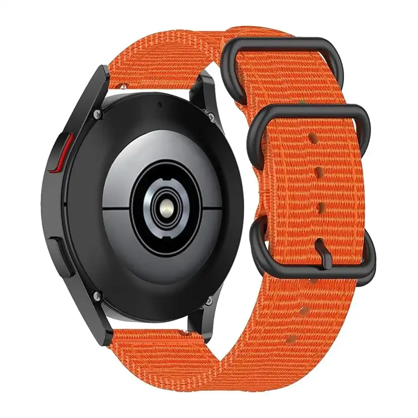 سوار من النايلون 20 ملم متوافق مع ساعة سامسونج 4/5/5 برو/S2 كلاسيك/اكتيف 2 40 ملم و45 ملم/امازفيت جي تي اس 3/جي تي اس 4/4 ميني/بيب3/برو/جي تي اس 2 ميني/جي تي اس 2e من Next store - الصورة 2