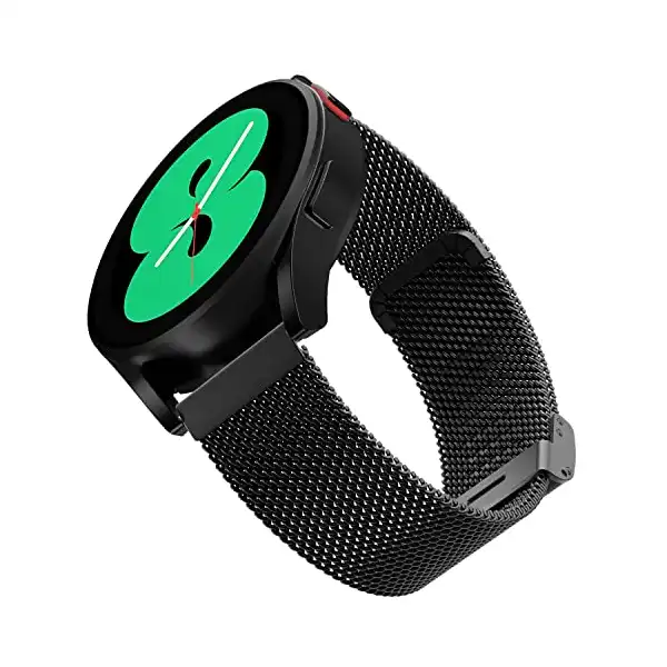 سوار ستانلس ستيل من ابزوس لساعة سامسونج جالاكسي اكتيف 2 مقاس 40 ملم و44 ملم، وساعة جالاكسي 3 مقاس 41 ملم/ وساعة جالاكسي مقاس 4 كلاسيك وجالاكسي ووتش 4، أسود - الصورة 2