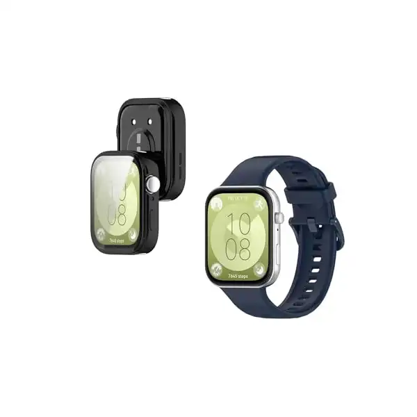 سوارمعصم بديل من Next Store ناعم ومتين سريعة الفك+جراب حماية كامل من البولي يوريثين الحراري متوافق مع ساعه هواوي فيت 3(عبوه من قطعتين) - الصورة 2