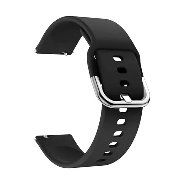 سوار سيليكون 20 ملم متوافق مع ساعة سامسونج جالاكسي 5 40/44 ملم - ووتش 5 برو 45 ملم، أسود، للجنسين البالغين من جينيريك - الصورة 2