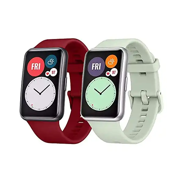 سوار بديل من السيليكون لساعة هواوي فيت من مارجون (قطعتان، أخضر مينت/نبيتي) - الصورة 2