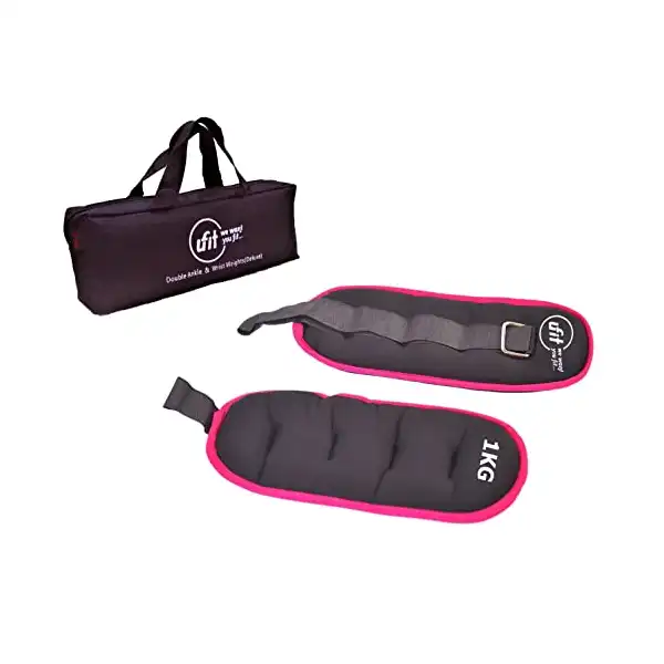 يوفيت - أوزان مزدوجة للكاحل والمعصم مع حقيبة حمل 2 كجم - أسود (1 كجم Ã - 2 قطعة) - الصورة 2