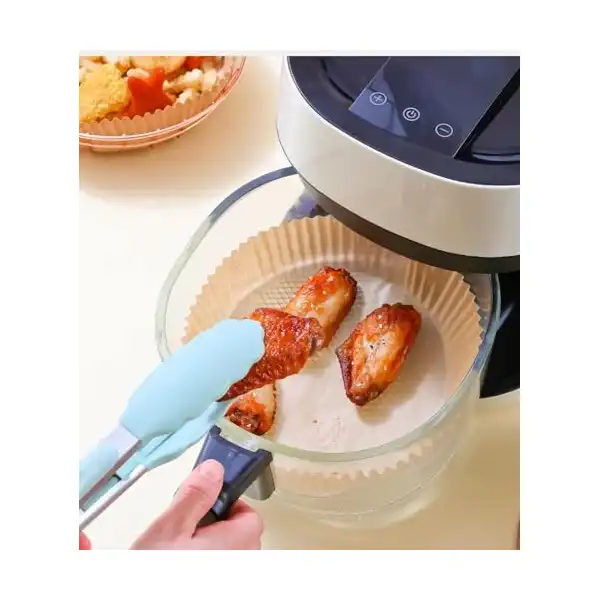 ورق زبدة طبيعي بيجوي بيل مستدير آمن غذائيا للمقلاة الهوائية للاستعمال مرة واحدة غير لاصق ومقاوم للزيت مناسبة للميكروويف (20 سم × 4.5 سم) - 100 قطعة - الصورة 2