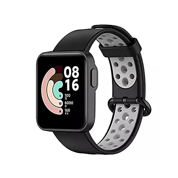 سوار ساعة سيليكون بديل متوافق مع ساعة مي سمارت ووتش لايت من دادو، لون مزدوج (اسود ورمادي) - الصورة 2