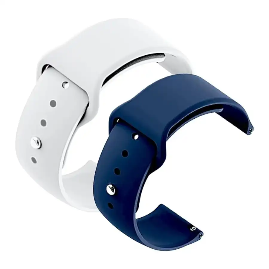 سوار ساعة سيليكون من قطعتين لساعة ابل مقاس 38/40 ابيض/ازرق داكن - الصورة 3