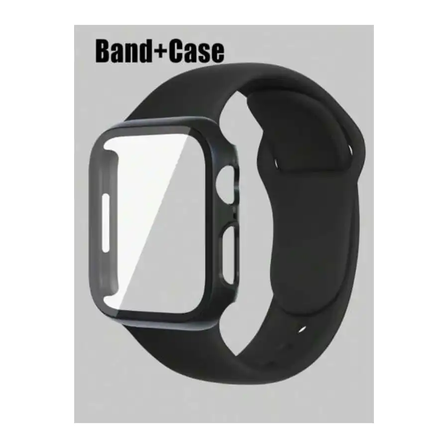 سوار ساعة 2 في 1 للنساء لساعة آبل مقاس 38/40، أسود، قطعتين - الصورة 3