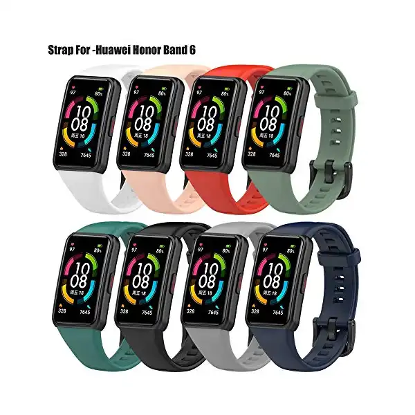 سوار سيليكون بديل قابل للتعديل لساعة هواوي باند 6 بعدد قياسات قابلة اللون: أخضر داكن المقاس: هونر للكبار من الجنسين - الصورة 3