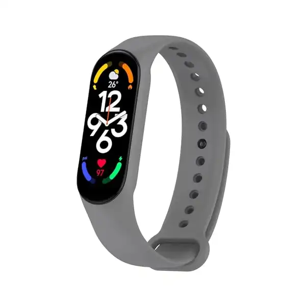 سوار معصم بديل من السيليكون متوافق مع ساعة ذكية شاومي مي باند 6 - 5 Next store رمادى غامق متعدد الألوان للبالغين الجنسين - الصورة 3