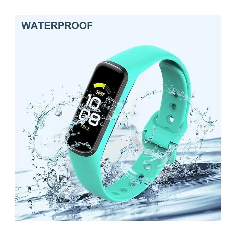 سوار بديل من السيليكون الناعم قابل للتعديل متوافق مع ساعة سامسونج جالاكسي فيت 2 (SM-R220) للنساء والرجال، من نكست ستور (تركواز)، متعدد الألوان - الصورة 3